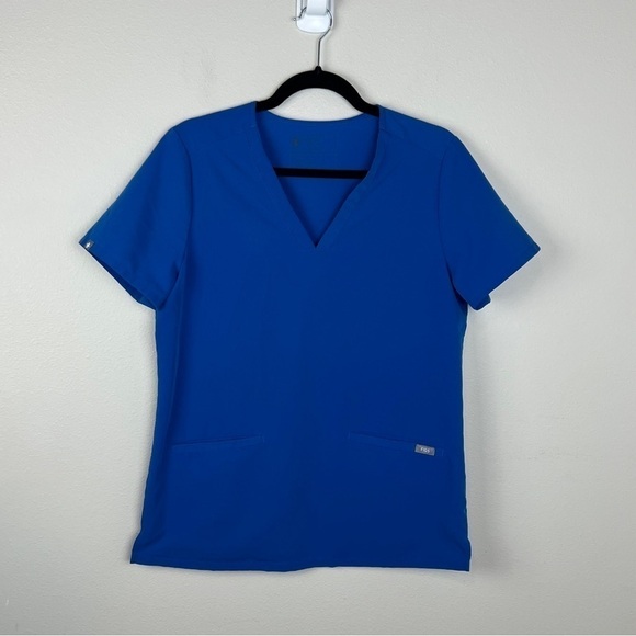 Figs Casma Three Pocket Scrub Top Royal Blue - Picture 2 of 5